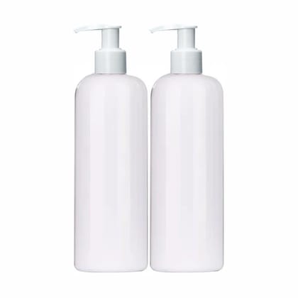 Harrods White Empty Shampoo Pump Bottles Refillable Dispenser Container Liquid Soap Dispenser Pump Lotion Bottle Plastic Cylinder with Pumps - 500ml Each Pack of 2
