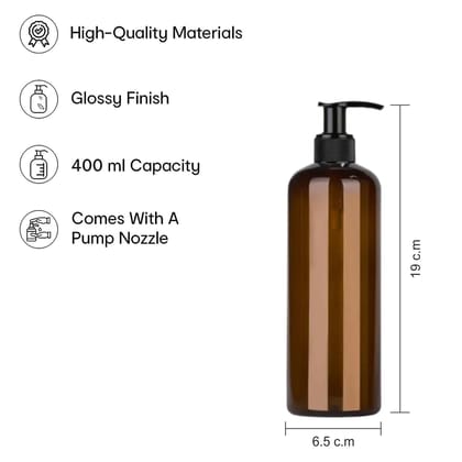 Harrods 2 Pieces Amber Empty Shampoo Pump Bottles Refillable Dispenser Container Liquid Soap Dispenser Pump Lotion Bottle Plastic Cylinder with Pumps - 500ml Each
