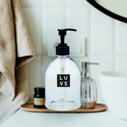 LUVS Empty Plastic Bottle for Sanitizer, Handwash, Lotion, Oil, Liquid, Dispenser - (Set of 2) 300ml Each