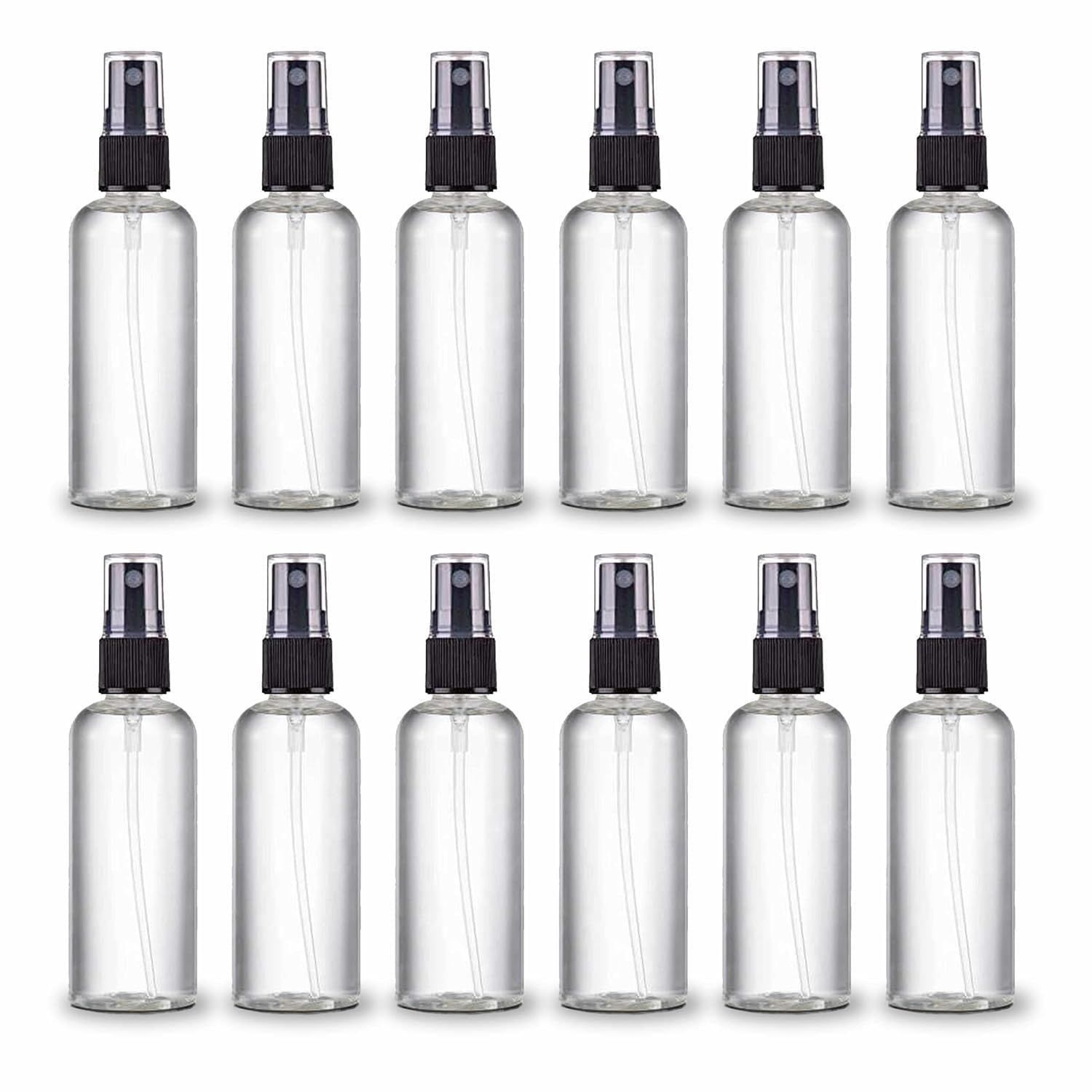 HARRODS Plastic Empty Small Spray Bottle, Mist Spray Bottle | Empty Spray Bottle | Spray Bottles | Liquid | Travel | Fogging | Sanitizer Spray Bottles | Room Spray | 100ml Pack of 12