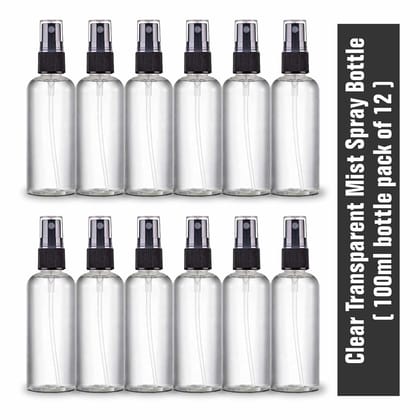 HARRODS Plastic Empty Small Spray Bottle, Mist Spray Bottle | Empty Spray Bottle | Spray Bottles | Liquid | Travel | Fogging | Sanitizer Spray Bottles | Room Spray | 100ml Pack of 12
