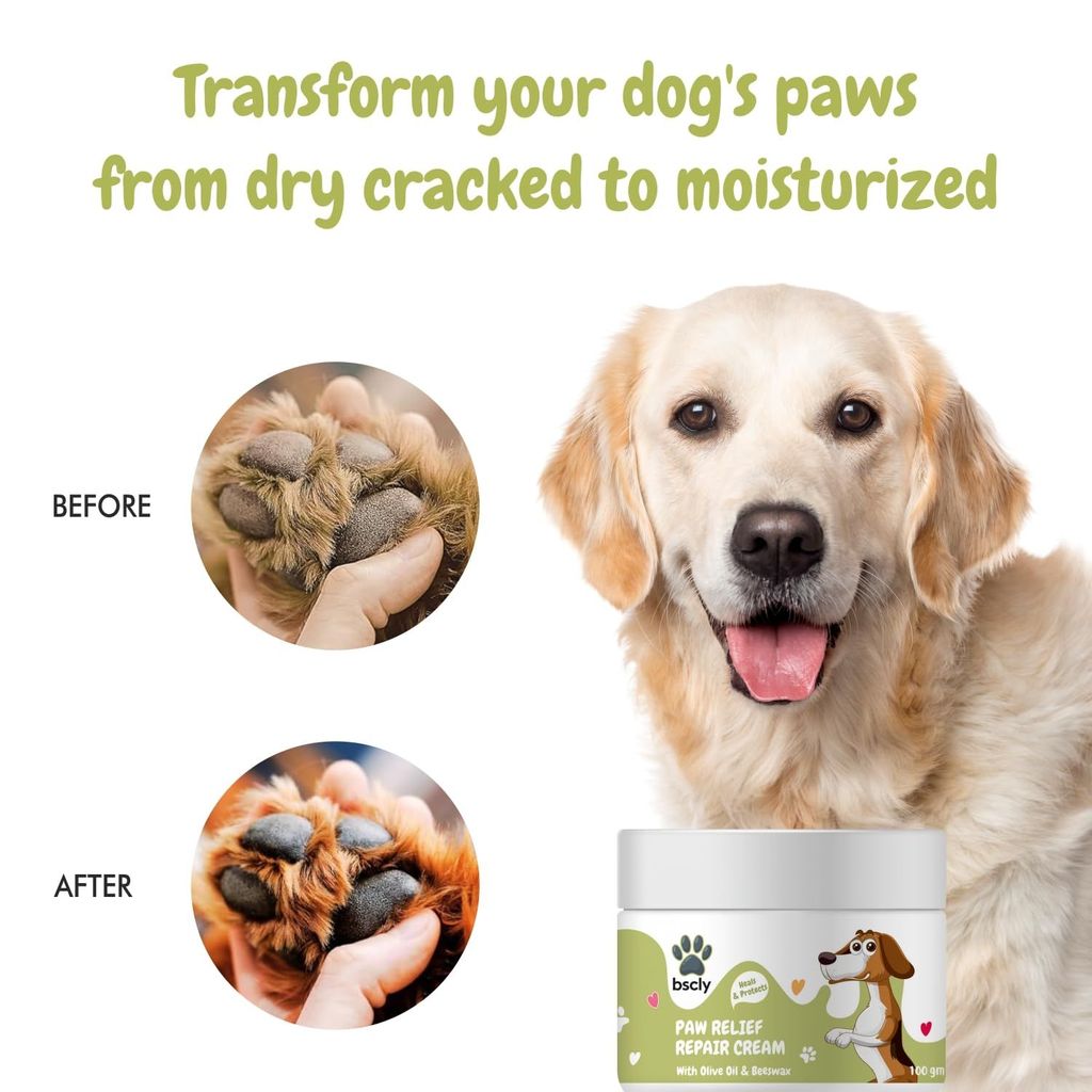 Bscly 2-in-1 Moisturizing Paw Butter & Elbow Protector for Dogs - Natural Cream & Balm for Dry, Cracked Paws and Elbows, Heals & Repairs