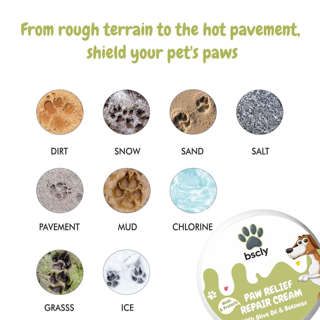 Bscly 2-in-1 Moisturizing Paw Butter & Elbow Protector for Dogs - Natural Cream & Balm for Dry, Cracked Paws and Elbows, Heals & Repairs