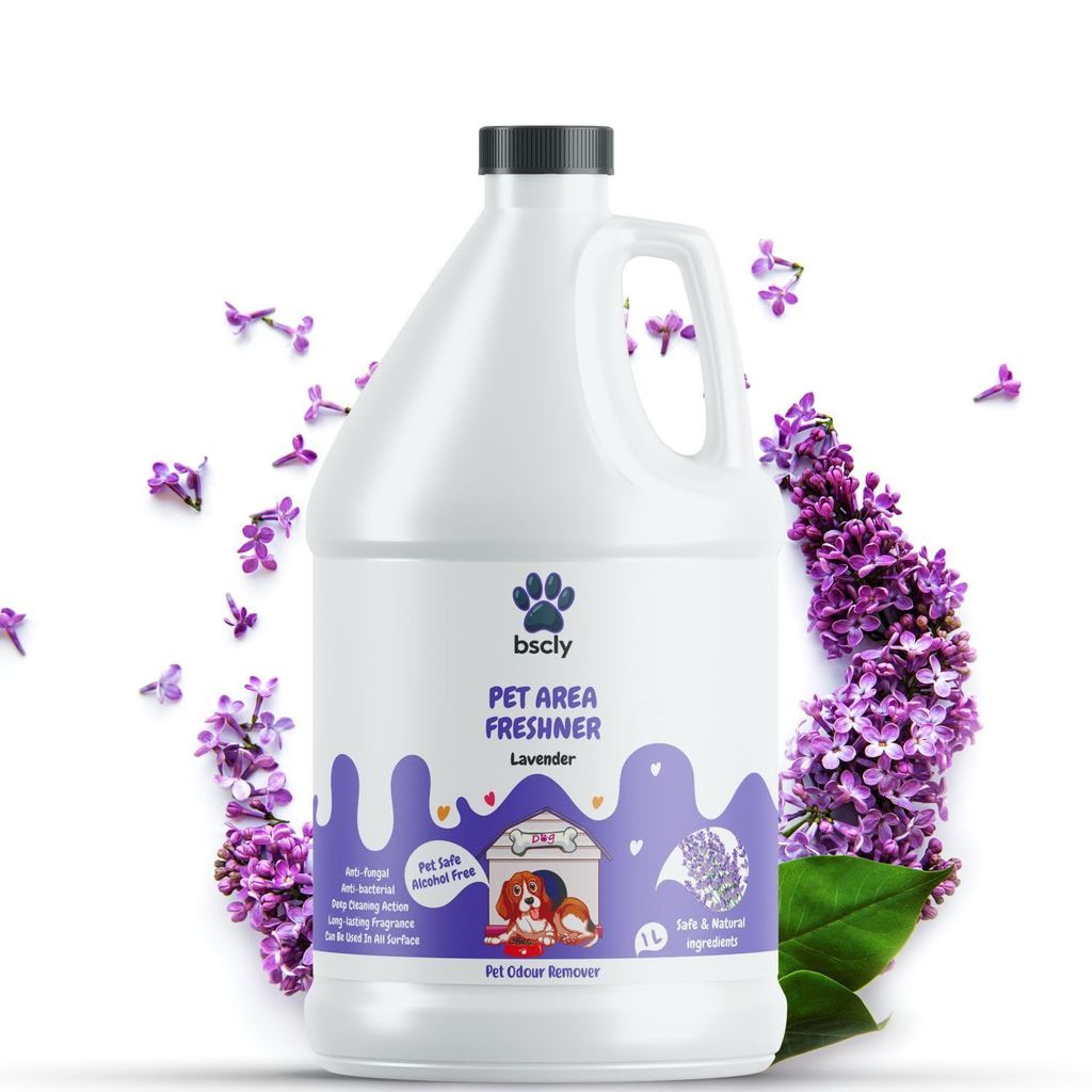 Bscly Lemongrass Pet Area Freshener - 1L | Eco-Friendly Odor Eliminator | Safe for Pets & Children | Bio-Based Formula | For All Surfaces…