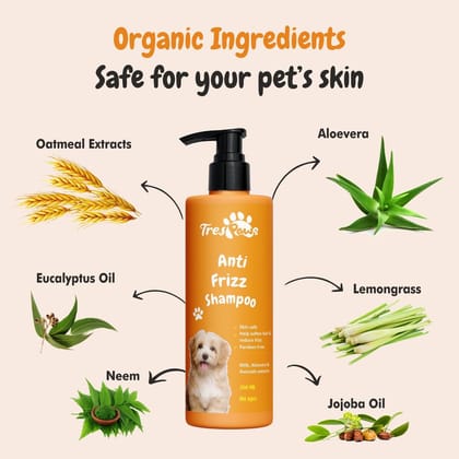 Trespaws Anti Frizz Dog Shampoo | Dog Shampoo for Pomeranian, Shih tzu Puppy, German Shepherd, Labrador & Golden Retriever, Dogs Shampoo | 200ml