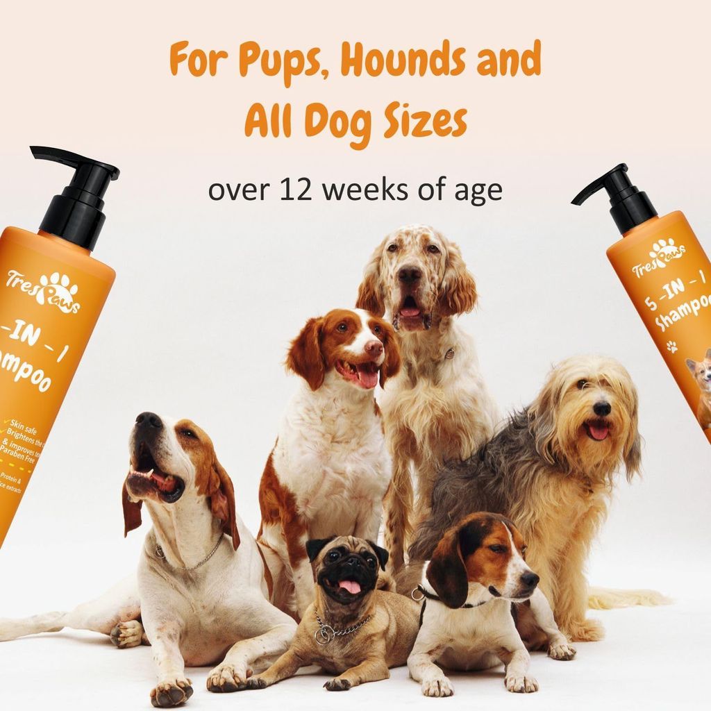 TRESPAWS 5 in 1 Dog Shampoo - 200ml | for Pomeranian, Shih Tzu Puppy, German Shepherd, Labrador & Golden Retriever | Cleanses, Conditions, Detangles, Moisturizes & Deodorizes