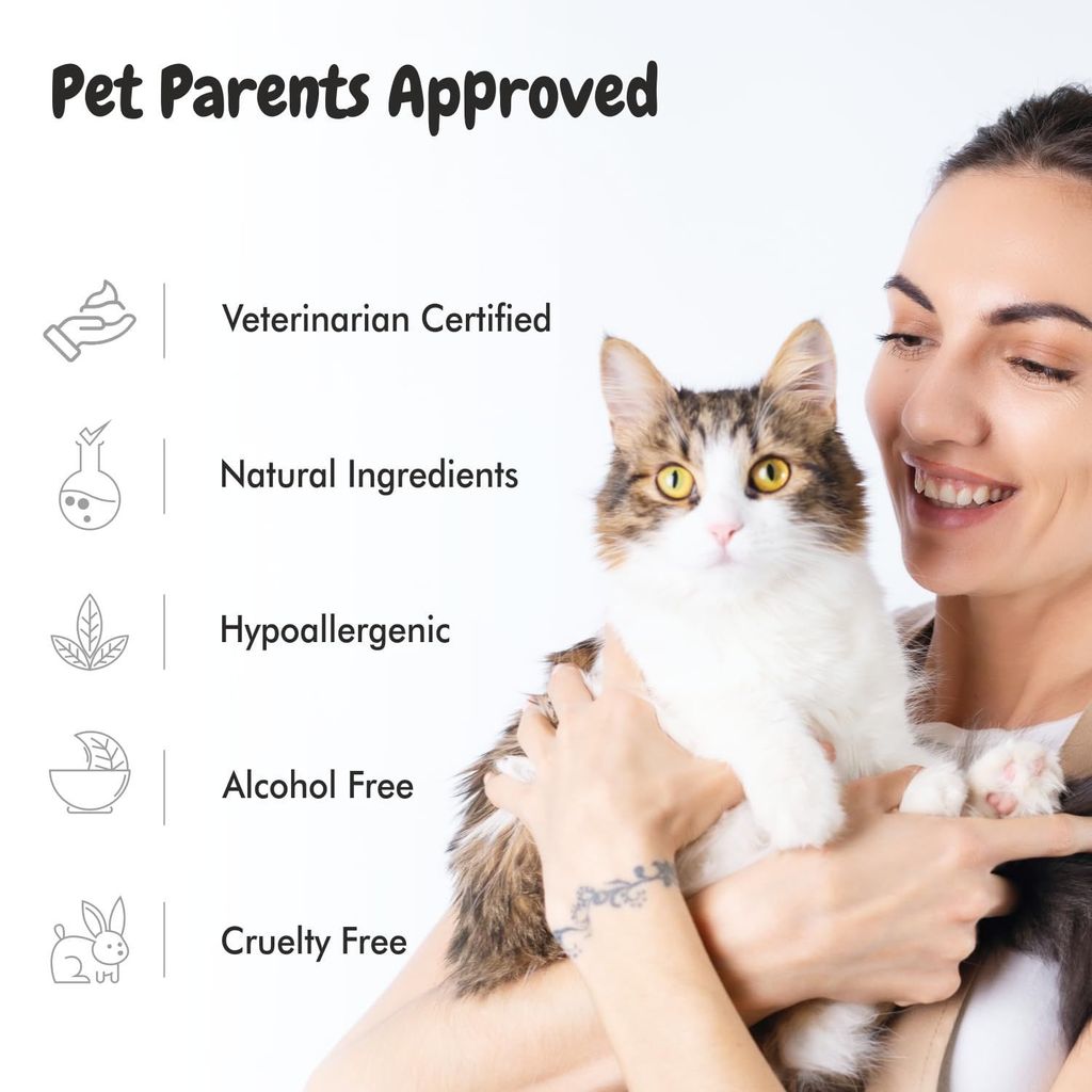 Bscly Meow Cat Shampoo 1000Ml - Enriched with Oatmeal Extract & Coconut Oil - Moisturizes & Heals Skin Cat Shampoo for Persian Cat Hair Fall, Normal Cat, Kitten Shampoo