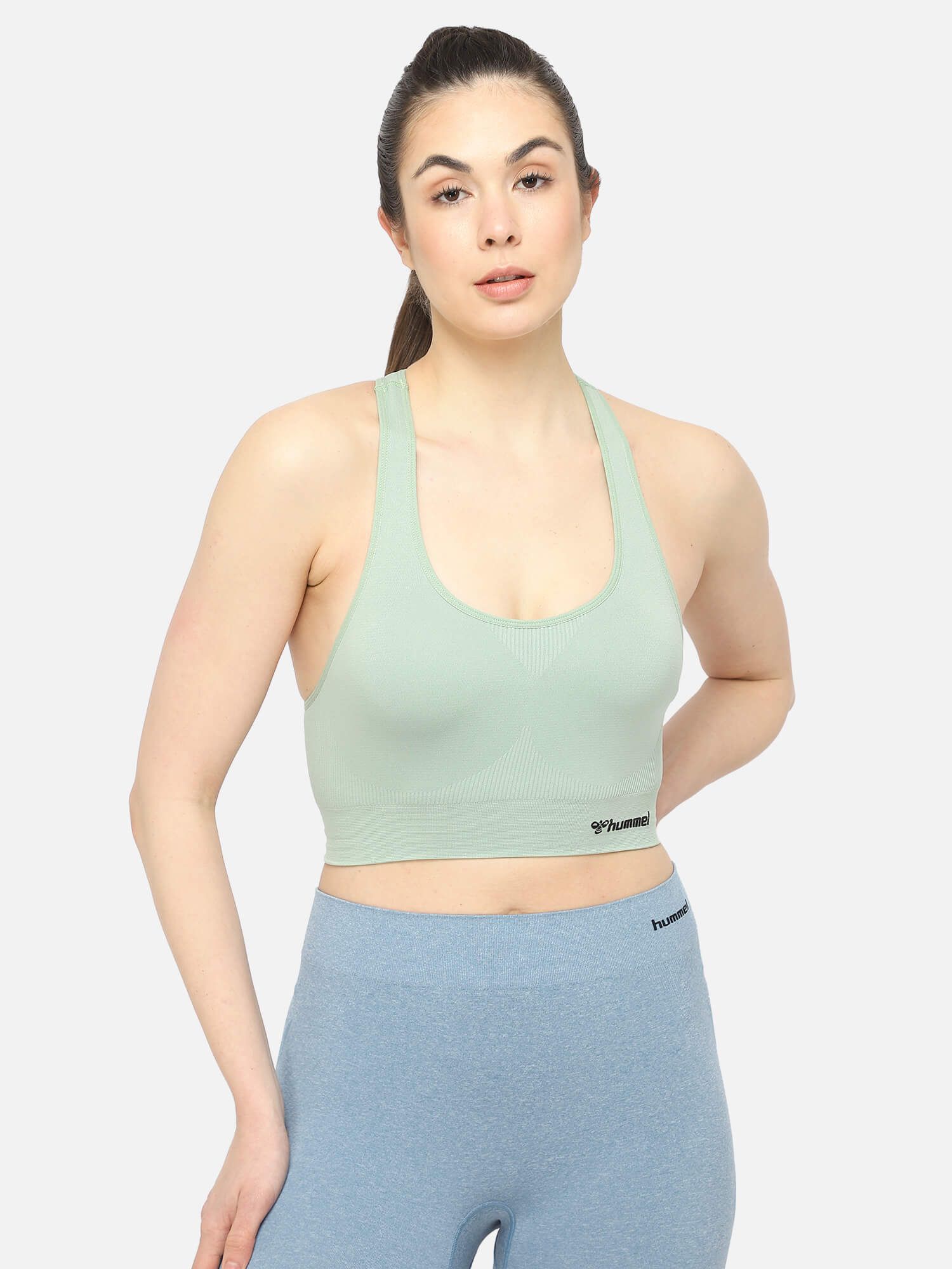 Tif Seamless Women Polyester Green Sports Top