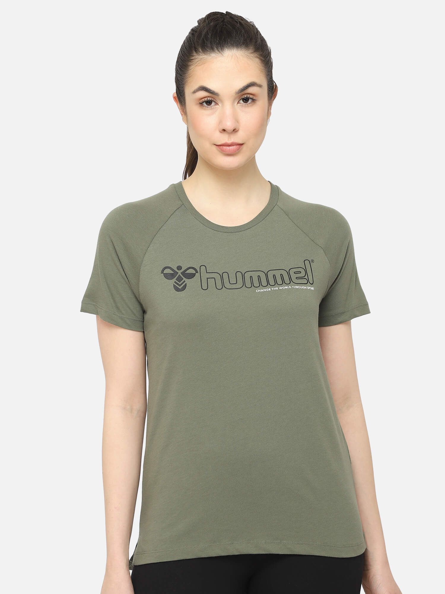 Zenia Women Cotton Green T-Shirt