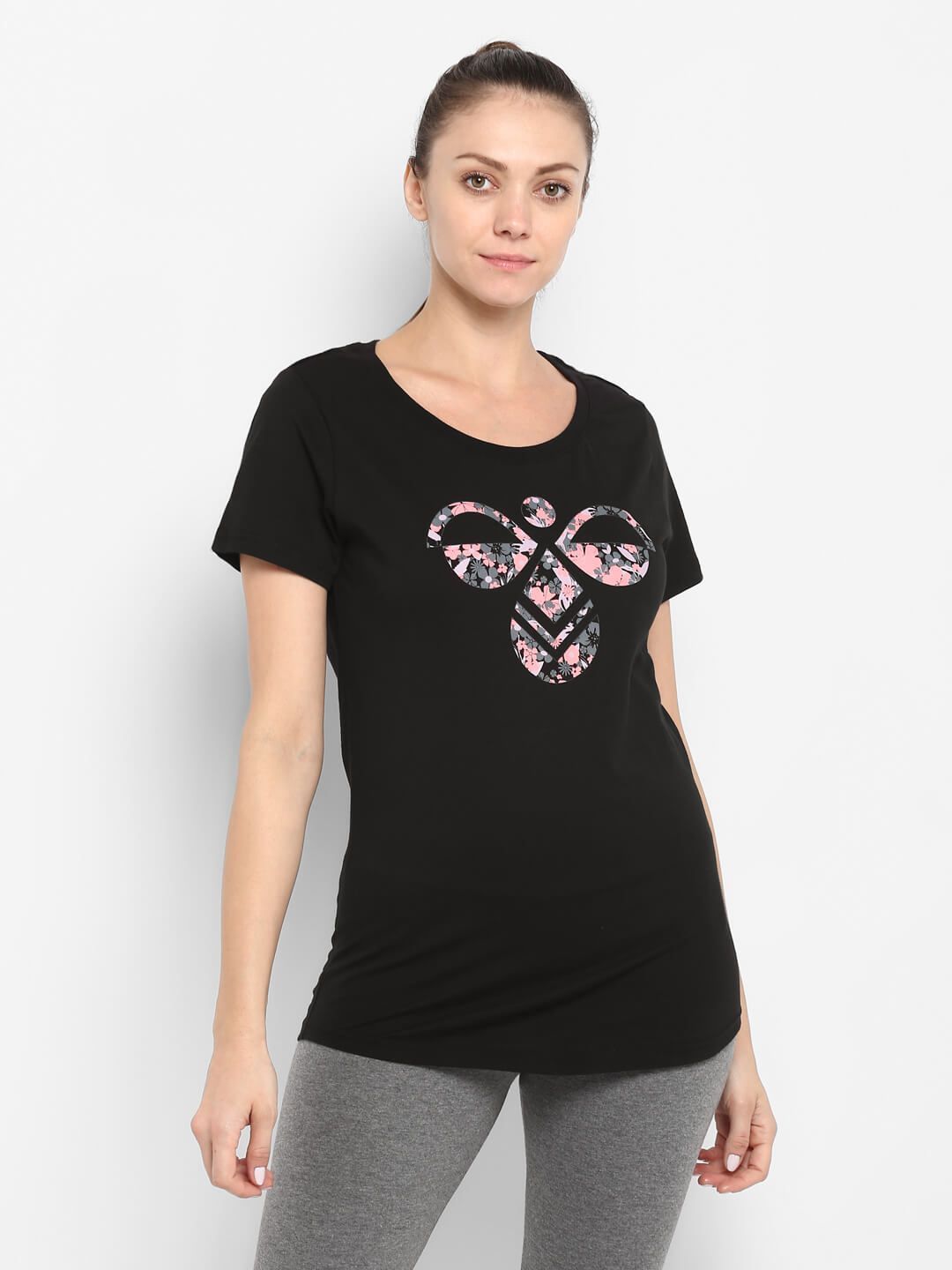 Samira Women Cotton Black T-Shirt