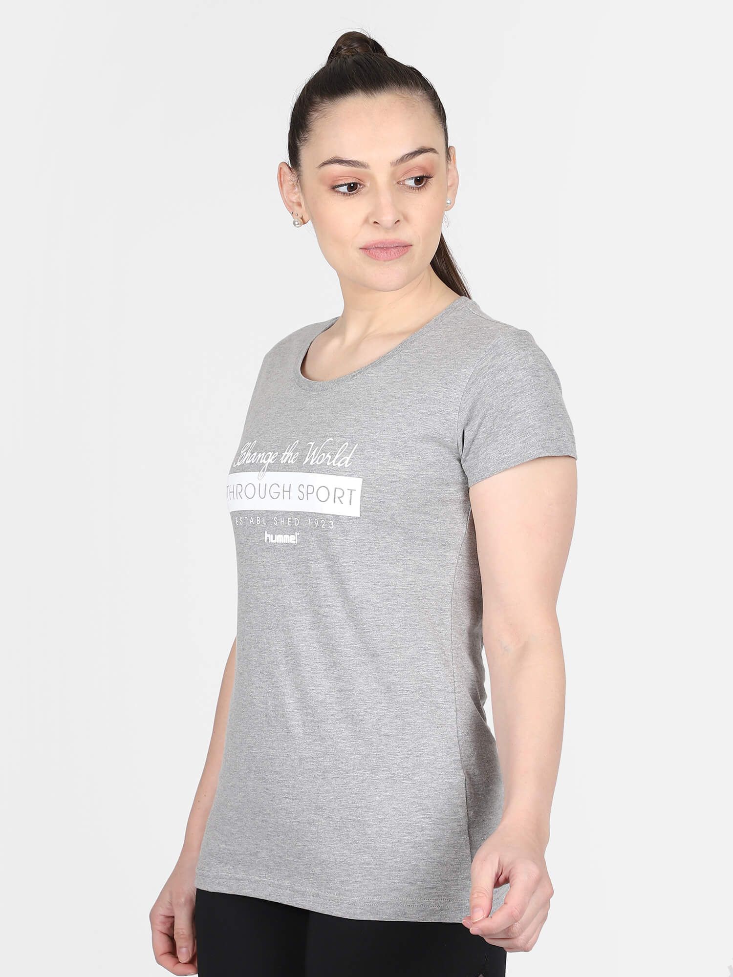 Ruby Women Cotton Grey T-Shirt