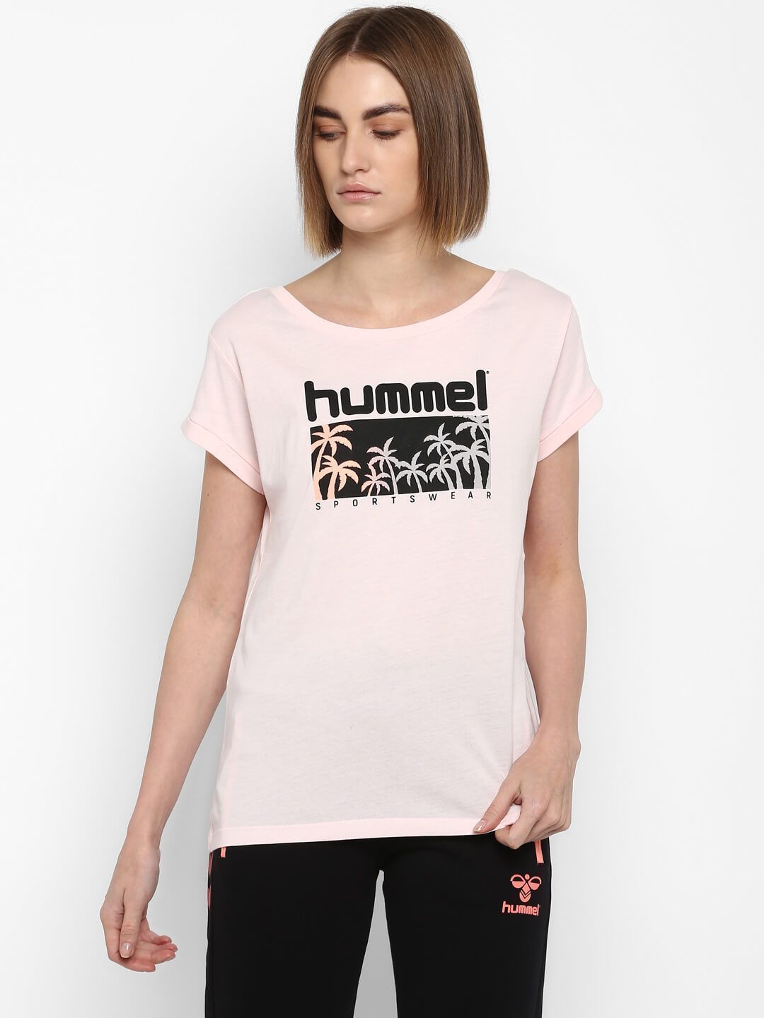 Olsa Women Cotton Beige T-Shirt