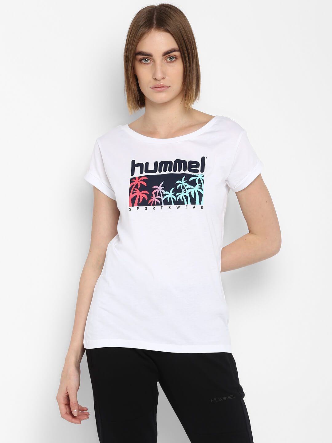 Olsa Women Cotton White T-Shirt