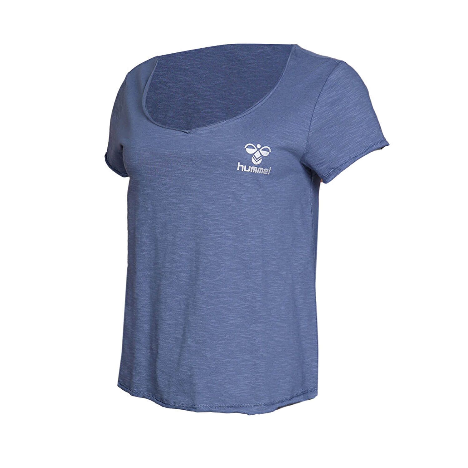 Florus Women Cotton Blue T-Shirt