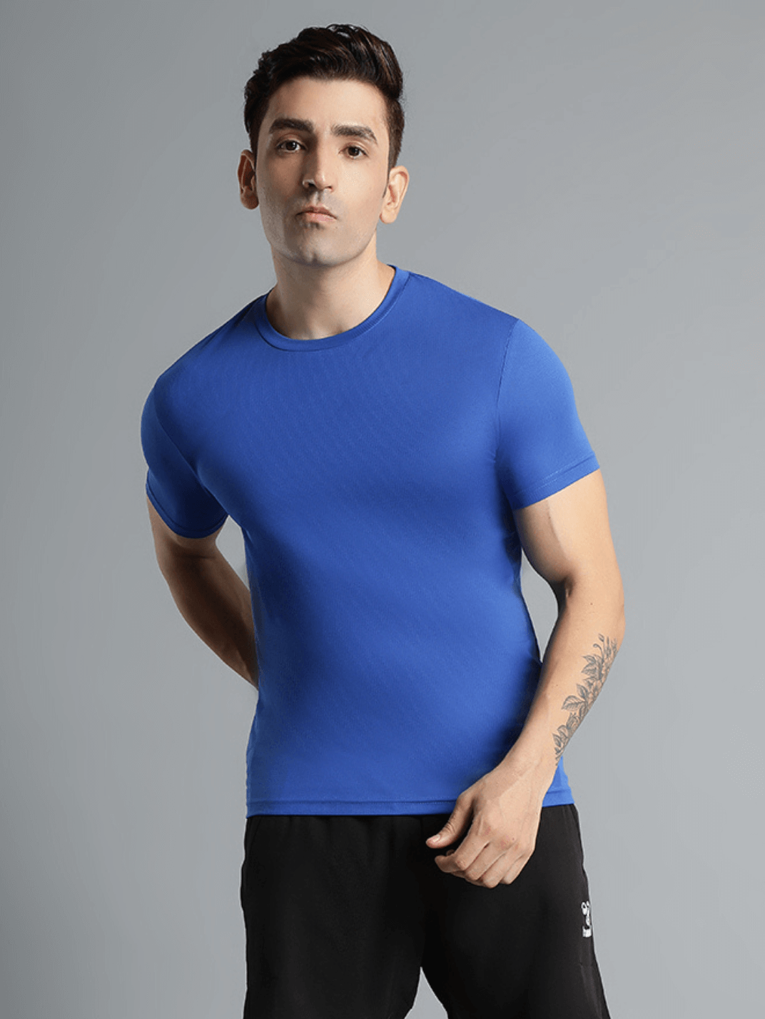 Budoc Round Neck Half Sleeve Solid Regular fit Polyester T-shirt for Men Comfortable Breathable Fabric Stretchable for Everyday Use Ideal for Yoga Training Gym Running or Performance