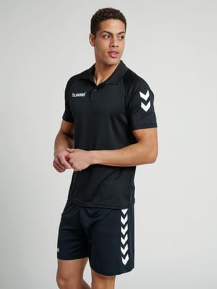 Core functional Polo Neck Half Sleeve Solid Regular fit Polyester T-shirt for Men Comfortable Breathable Fabric Stretchable for Everyday Use Ideal for Yoga Training Gym Running or Performance