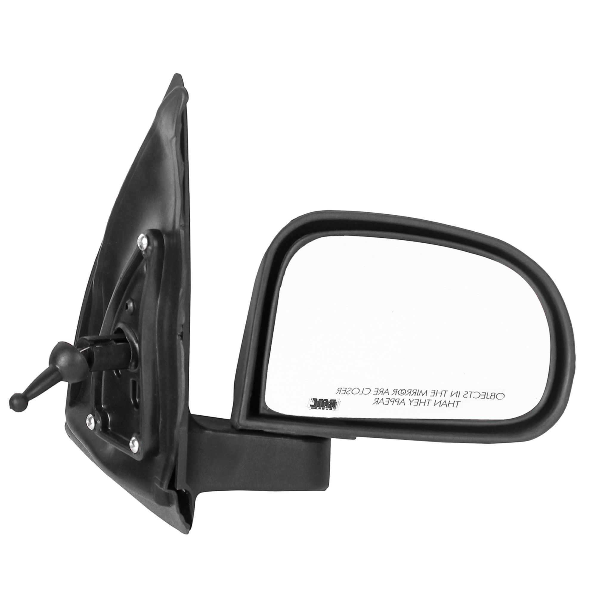 RMC Car side mirror suitable for i10 Era with lever (2007-2010) (ABS & Glass) | Non Auto Fold | manually operated (Black) RIGHT SIDE (DRIVER SIDE)