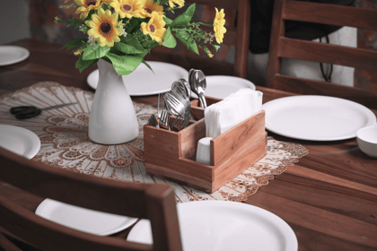 Orchid Homez spoon stand for kitchen|cutlery holder for dining table | wooden cutlery stand storage organiser ( Natural )