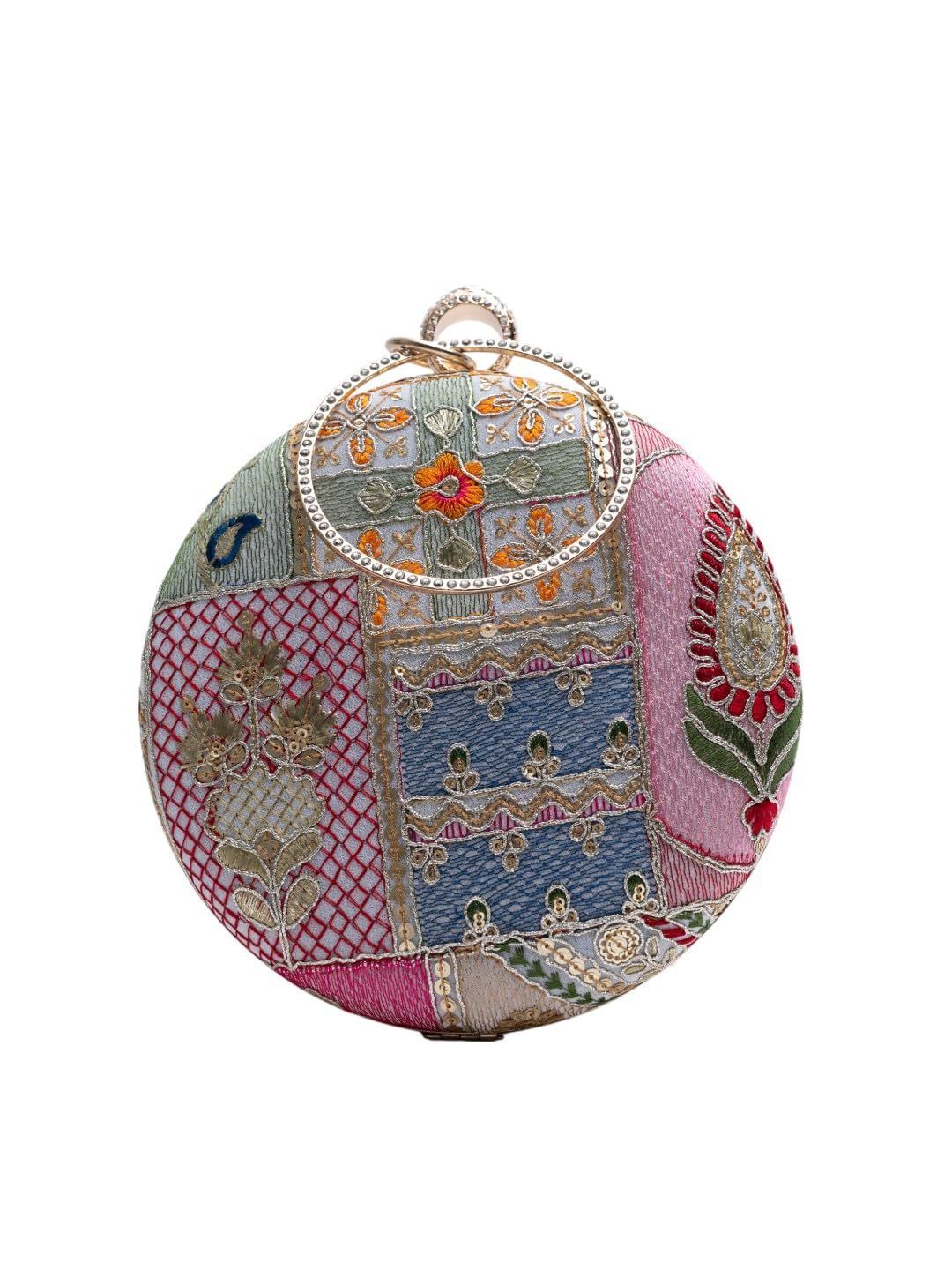 Vdesi Round Ethnic Clutch