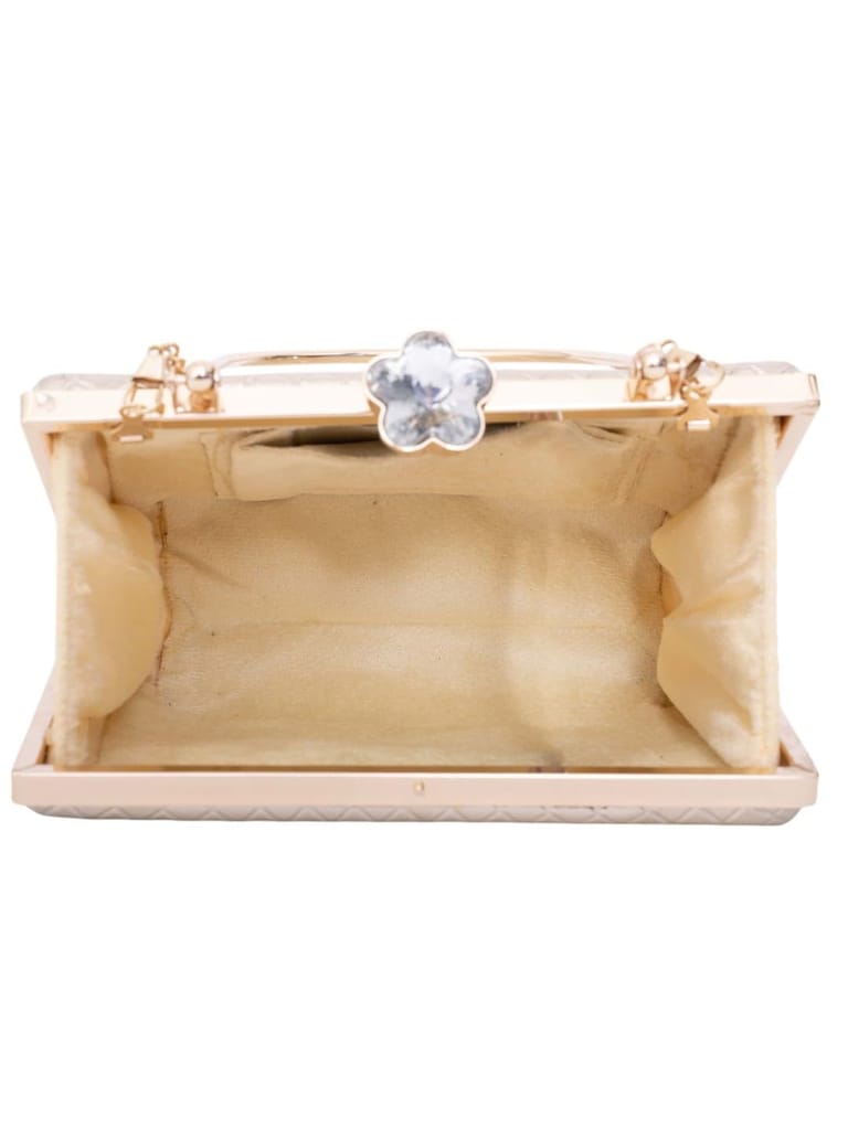 Vdesi Gold Grid Clutch