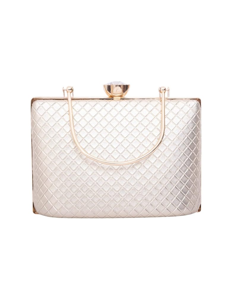 Vdesi Gold Grid Clutch