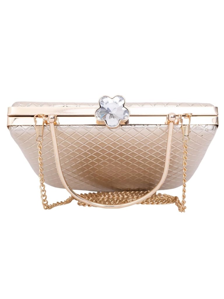 Vdesi Gold Grid Clutch