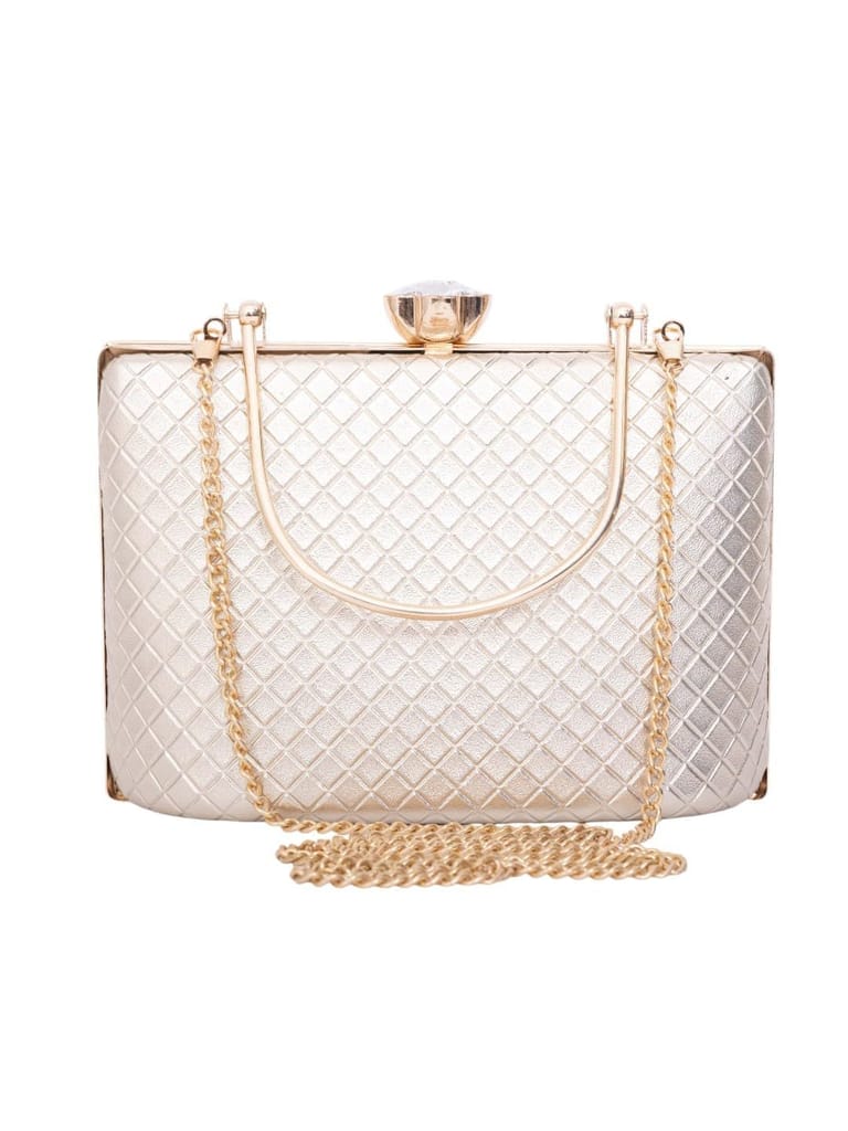 Vdesi Gold Grid Clutch