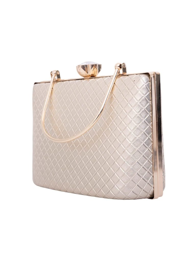 Vdesi Gold Grid Clutch