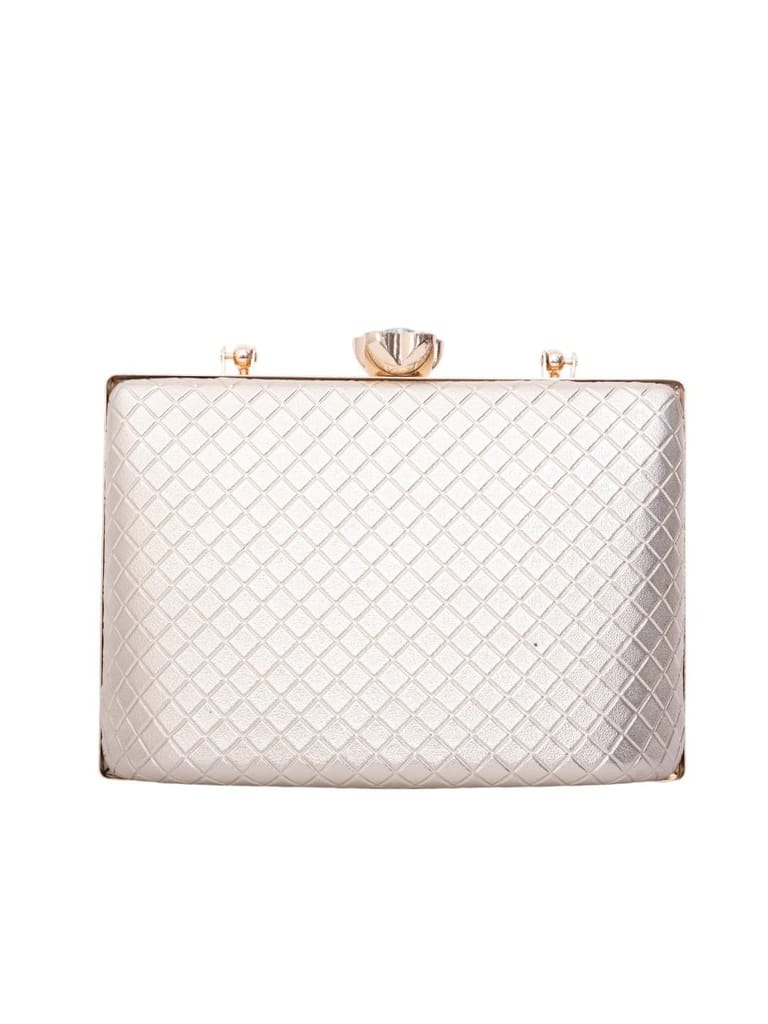 Vdesi Gold Grid Clutch