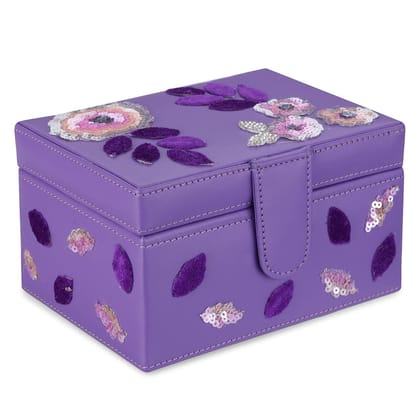 Vdesi Purple Sequins Floral Motif Box