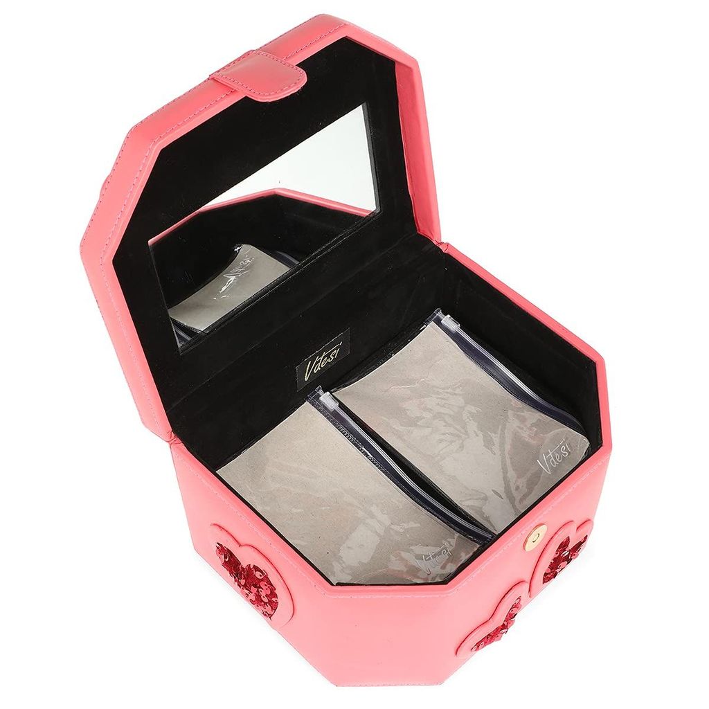 Carrot Pink Hearts Vanity Box