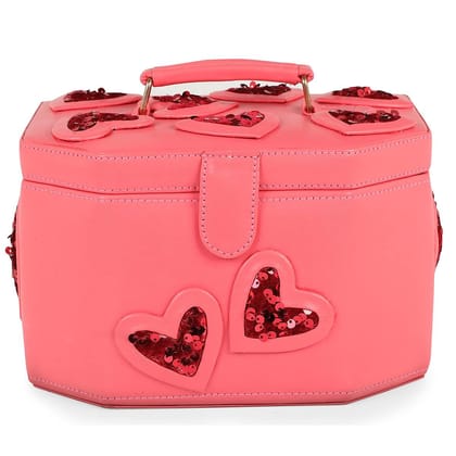 Carrot Pink Hearts Vanity Box