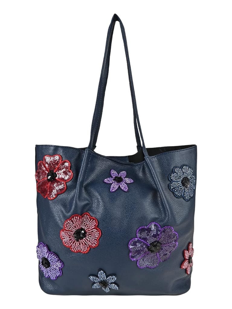 Vdesi Navy Blue Floral Tote