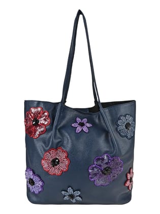 Vdesi Navy Blue Floral Tote