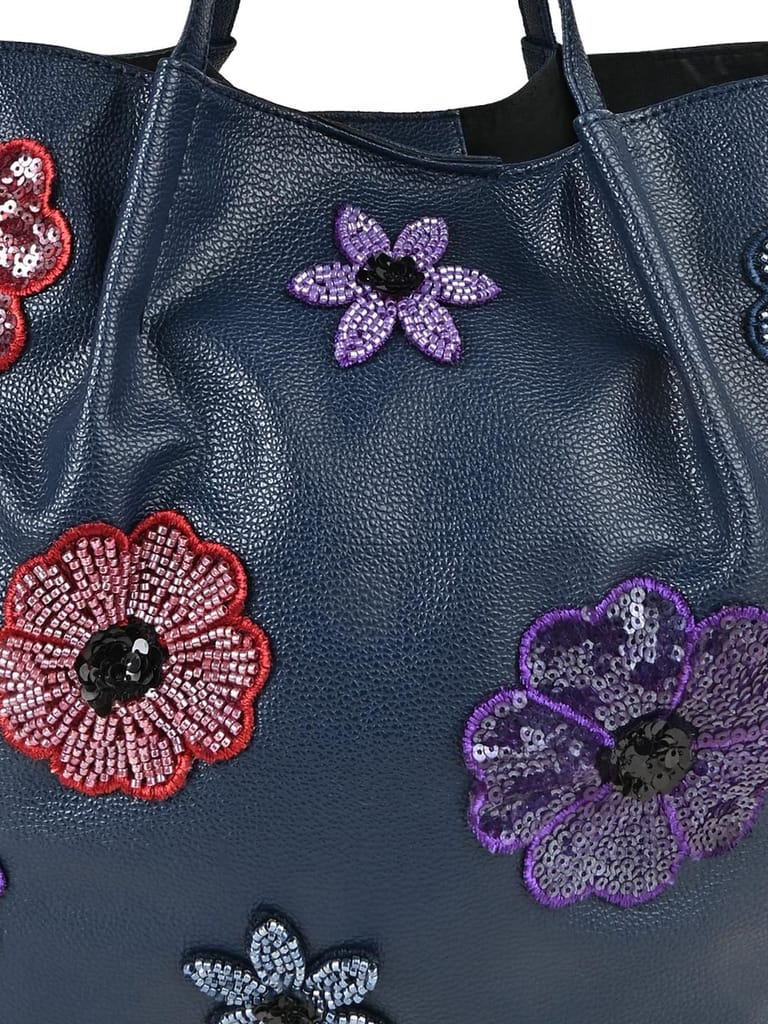 Vdesi Navy Blue Floral Tote