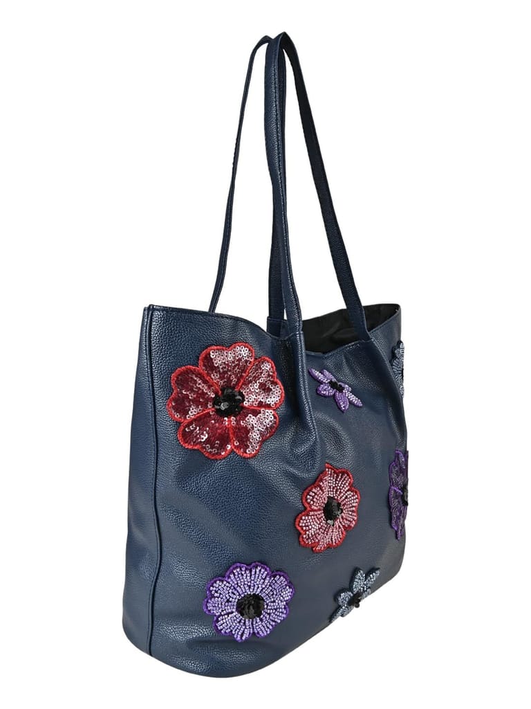 Vdesi Navy Blue Floral Tote