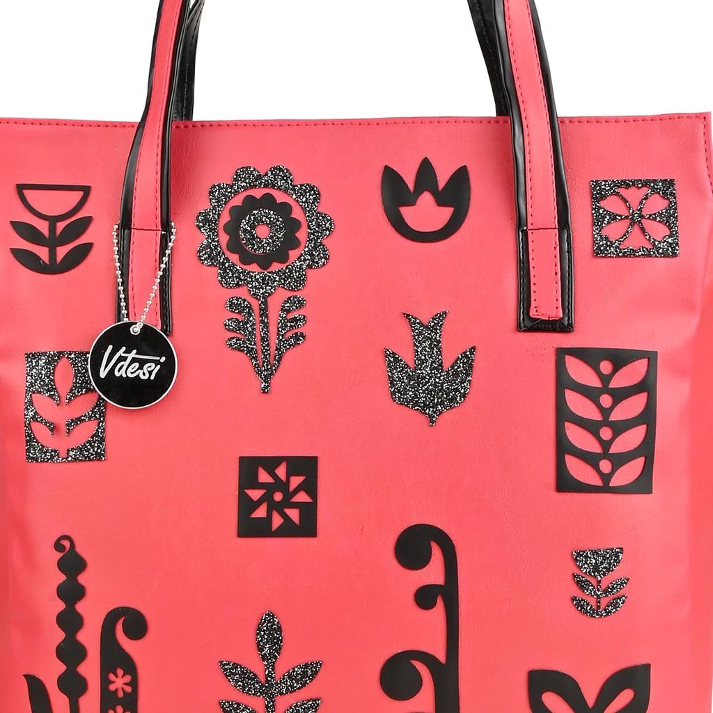 Vdesi Pink Scandinavian Motif Tote