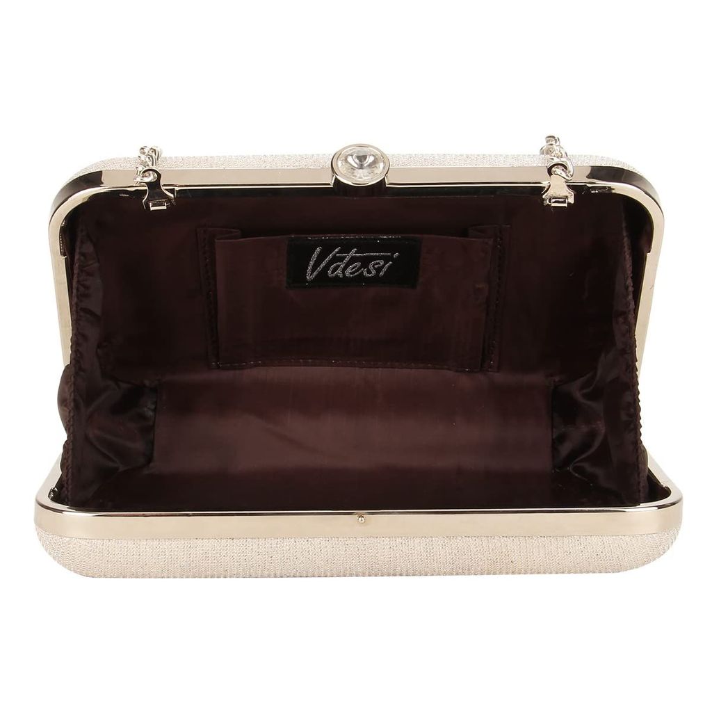 Vdesi Silver Shimmer Clutch