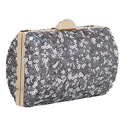 Vdesi Drama Silver Clutch