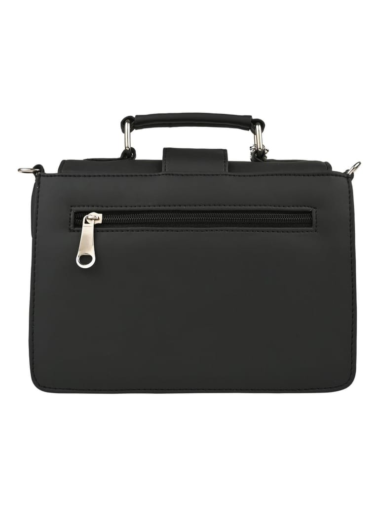 Vdesi Black Pop Badges Belt Sling Bag