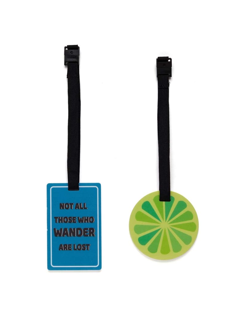 Combo Of Lemon And Those Who Wander And Not Lost Luggage Tag (Set Of 2)