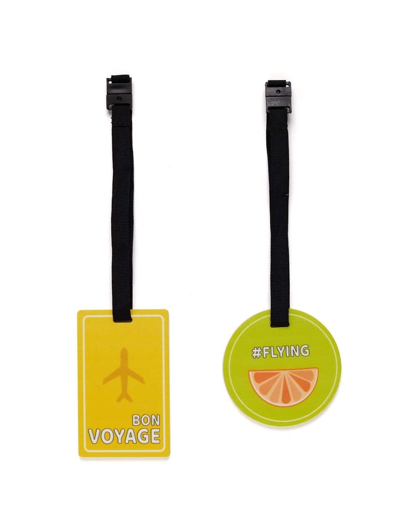 Combo Of Flying And Bon Voyage Luggage Tag (Set Of 2)