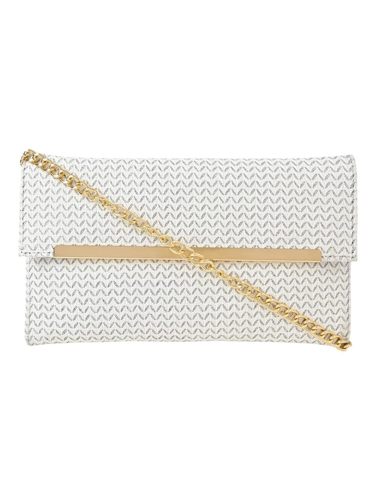 Vdesi Silver Envelope Clutch