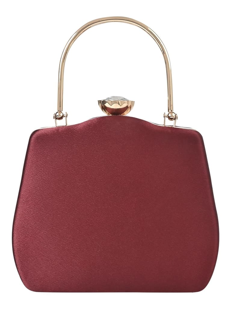 Vdesi Multi Embellishments Maroon Clutch
