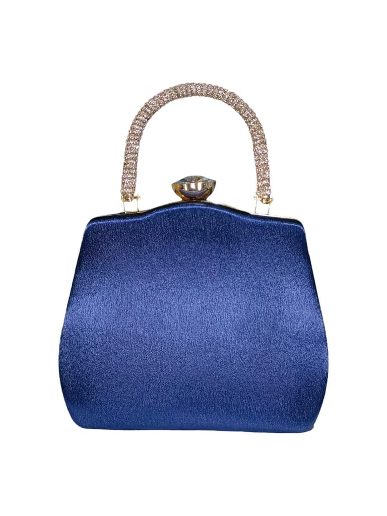 Vdesi Blue Rhinestone Handle Clutch