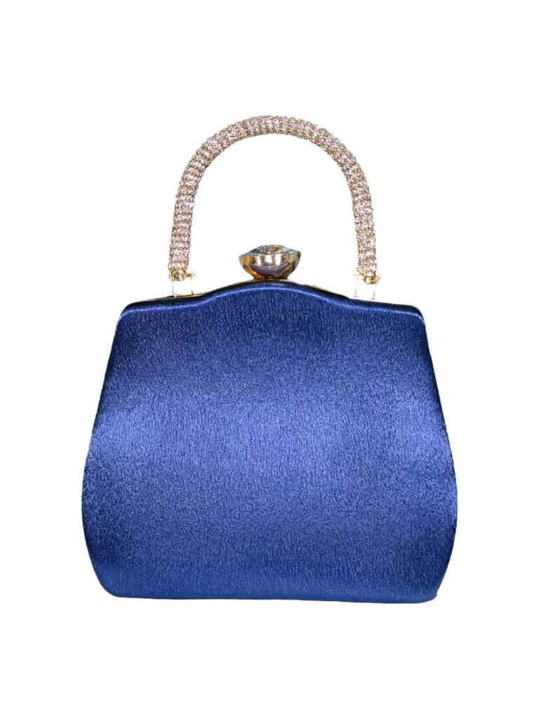 Vdesi Blue Rhinestone Handle Clutch