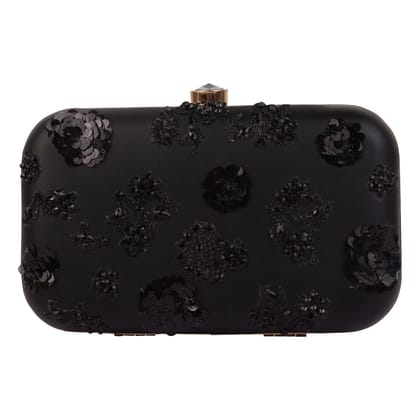 Vdesi Black Patchwork Embellished Clutch