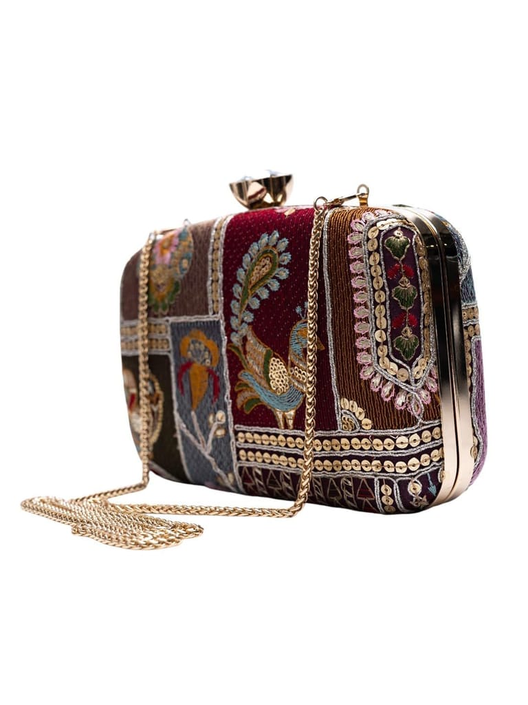 Vdesi Peacock Multicolor Clutch