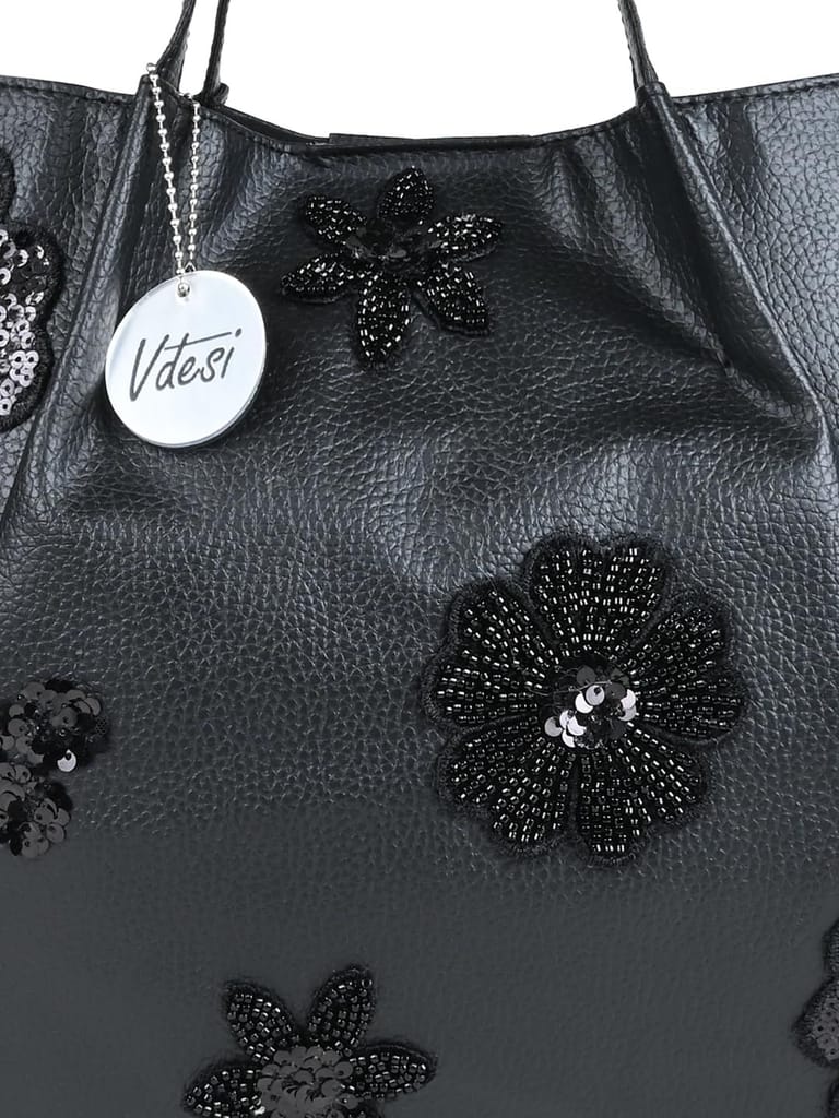 Vdesi Black Floral Tote