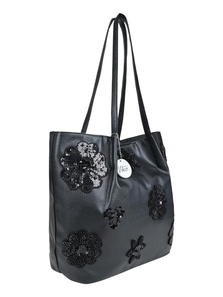 Vdesi Black Floral Tote